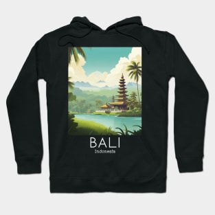 A Vintage Travel Illustration of Bali - Indonesia Hoodie